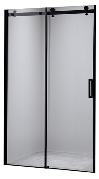BPS-koupelny Posuvné sprchové dveře HYD-PD03E 130 černá/transparent pro instalaci do niky - bez vaničky