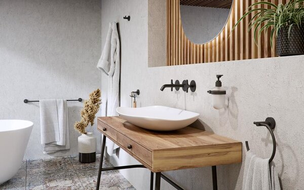 BISK Erga FOR YOU, toaletní WC kartáč na zeď, černá matná, ERG-08254