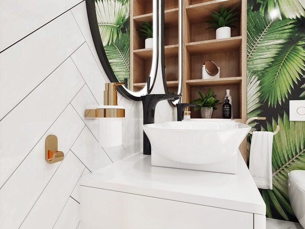 BISK Erga Nature Gold, nástěnný dávkovač mýdla, zlatá lesklá, ERG-05850