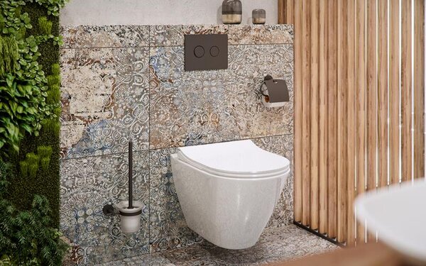 BISK Erga FOR YOU, toaletní WC kartáč na zeď, černá matná, ERG-08254