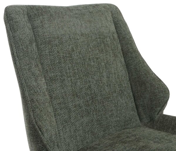 Sada dvou jídelních židlí HWC-O48, kuchyňská židle, otočná s automatickým návratem, potah: textil chenille (320 g/m²), Öko-Tex, barva: zelená