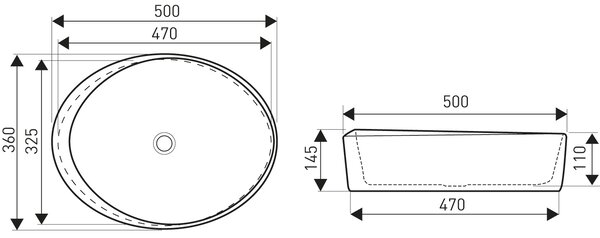 Novoterm Keramické umyvadlo na desku NV-KR-9035