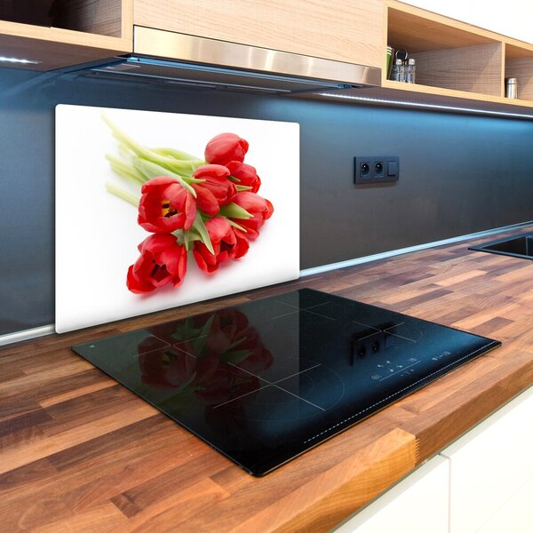 Deska na krájení tvrzená Červené tulipány pl-ko-80x52-f-99817079
