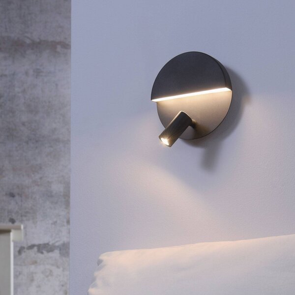 Trio Lighting Nást. LED světlo Mario s otoč. bod. reflektorem, Černá, Obývací pokoj / jídelna, kov, Moderní, Nástěnné bodové svítidlo