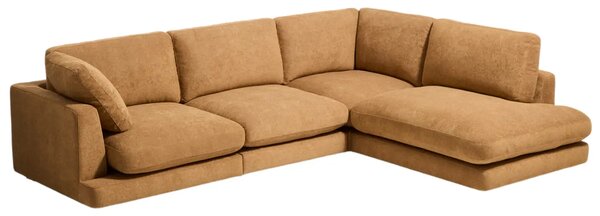 Kave Home Žlutá rohová bouclé pohovka Gala 300 cm II., pravá