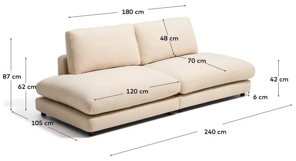 Kave Home Béžová třímístná pohovka Gala 240 cm