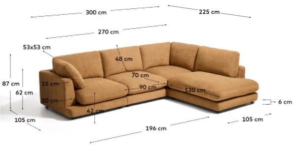 Kave Home Žlutá rohová bouclé pohovka Gala 300 cm II., pravá