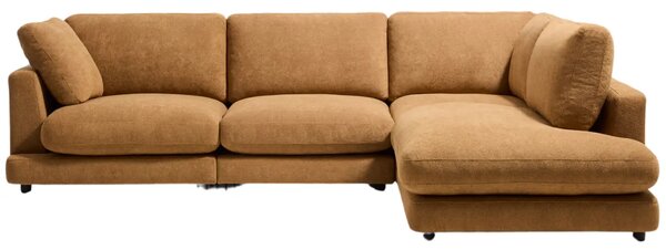 Kave Home Žlutá rohová bouclé pohovka Gala 300 cm II., pravá