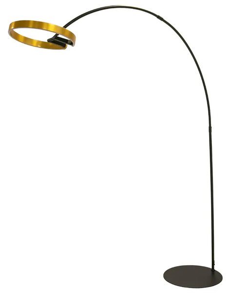 Angel Cerdá Zlato-černá kovová stojací lampa No. 8097, 217 cm
