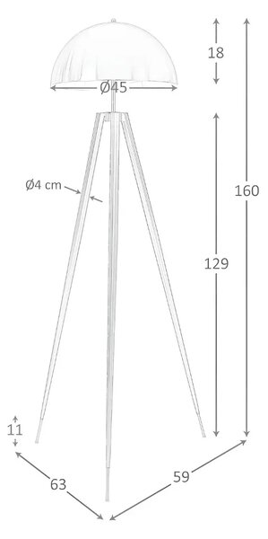 Angel Cerdá Zlato-černá kovová stojací lampa No. 8100, 160 cm