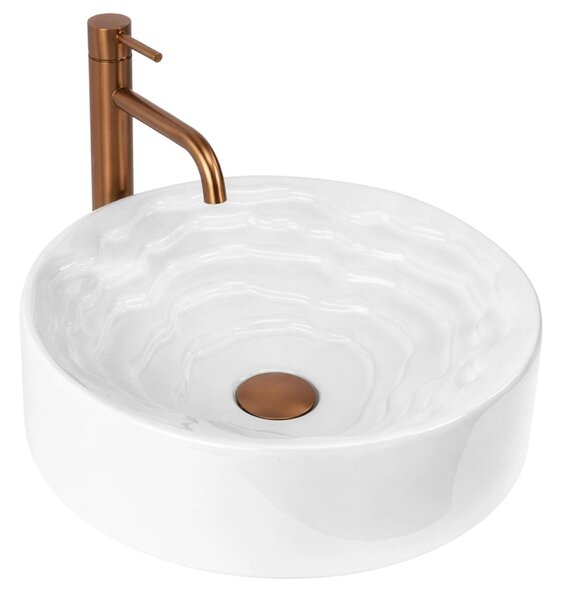 Keramické umyvadlo na desku REA CALLA ø 42 cm, bílé