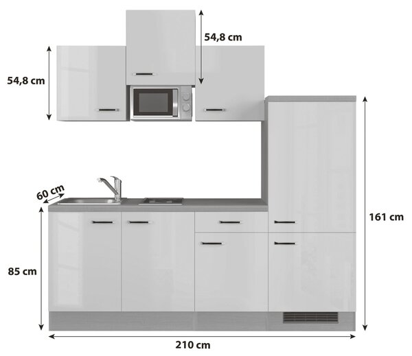 KUCHYŇSKÁ LINKA VALERO 210 210 cm FlexWell - Online Only kuchyňské linky, Online Only