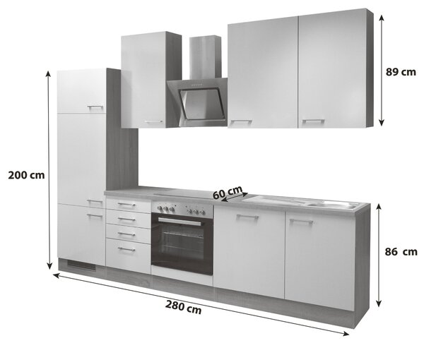 KUCHYŇSKÁ LINKA NEPAL 280 280 cm FlexWell - Online Only kuchyňské linky, Online Only