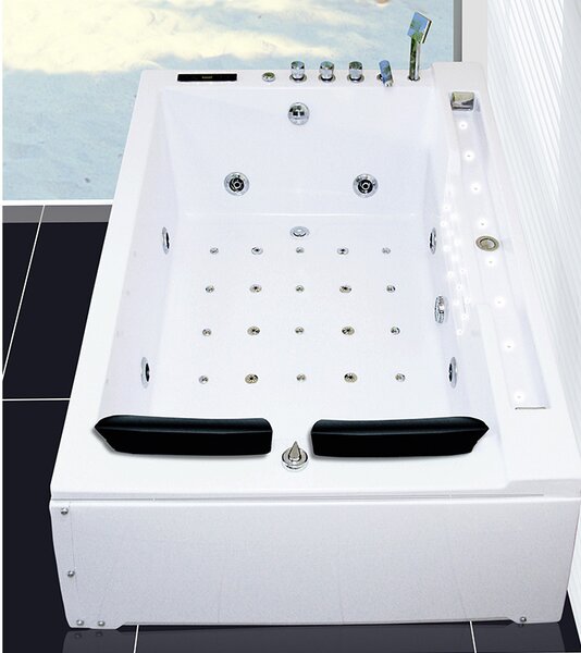 BPS-koupelny Hydromasážní vana HYD-FE606AH-P 180x120 PRAVÁ s ohřevem vody