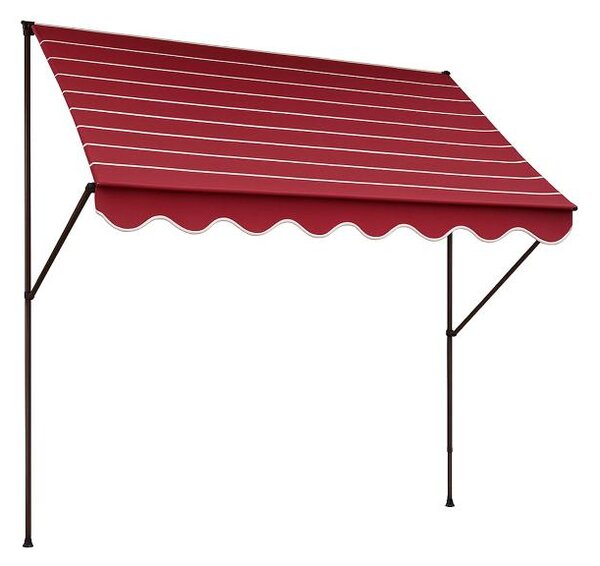 Upínací markýza Angerer (bordó s béžovými pruhy, 150 cm) (100274400007)