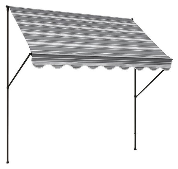 Upínací markýza Angerer (pruhy šedá / krémová, 150 cm) (100274400031)