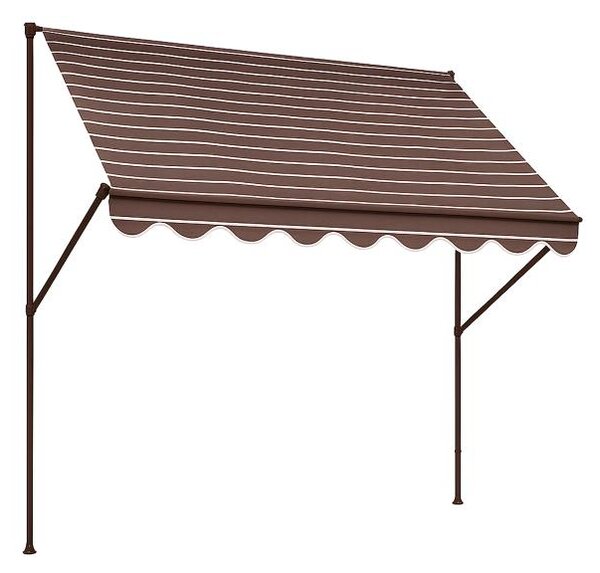 Upínací markýza Angerer (tmavě hnědá s béžovými pruhy, šířka 200 cm) (100274400020)