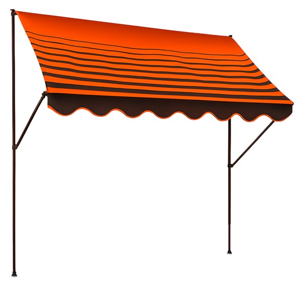 Upínací markýza Angerer (hnědá s oranžovými pruhy, šířka 200 cm) (100274400026)