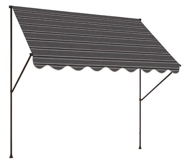 Upínací markýza Angerer (šedá / černá pruhy, šířka 200 cm) (100274400050)