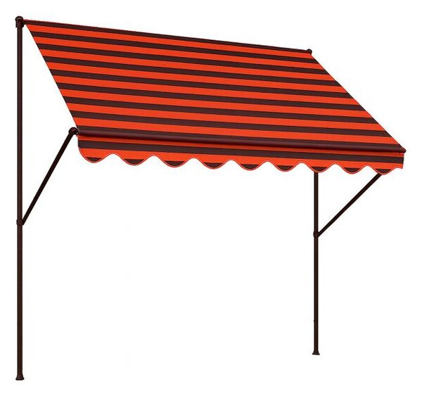 Upínací markýza Angerer (hnědá s oranžovými pruhy, 150 cm) (100274400043)