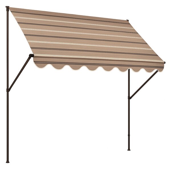 Upínací markýza Angerer (béžová s hnědými pruhy, 150 cm) (100274400037)