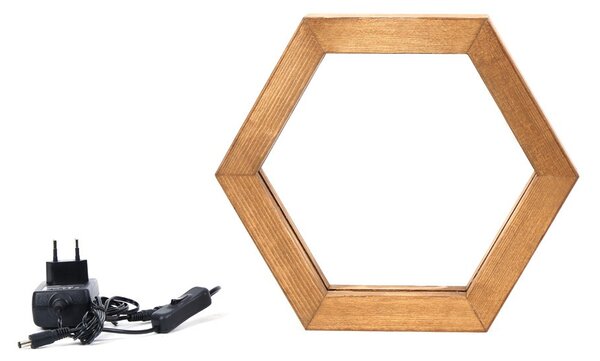 Opviq Stolní LED lampa Hexagon hnědá
