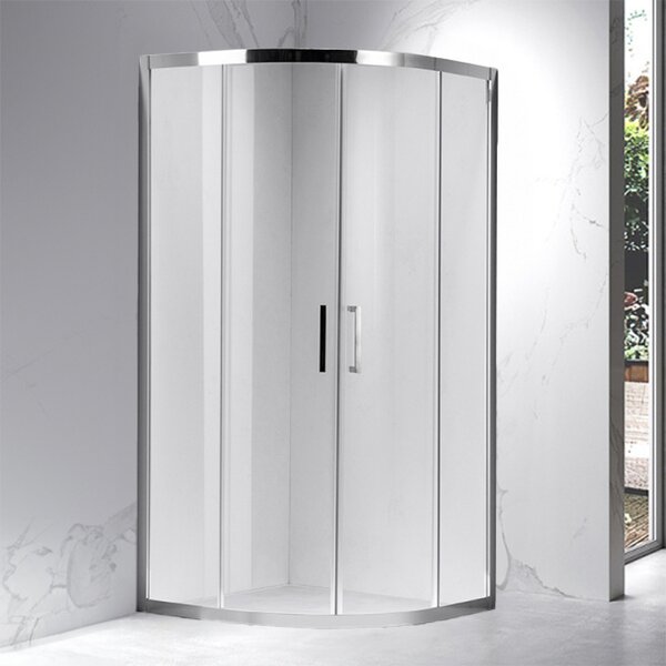 BPS-koupelny Čtvrtkruhový sprchový kout HYD-RK101B 90x90 cm chrom/transparent + vanička HYD-RSV-SXL01B bílá