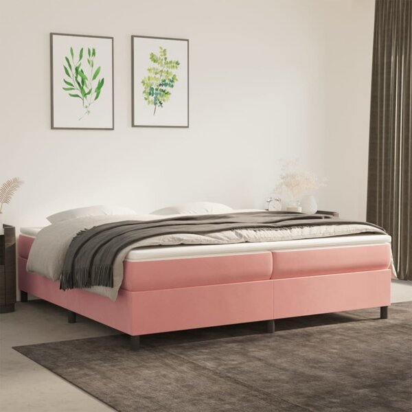 Box spring postel růžová 200 x 200 cm samet