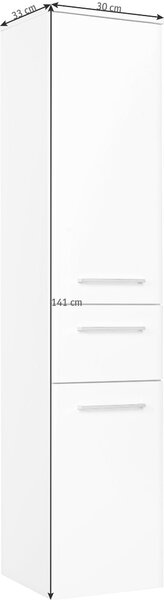 MIDI SKŘÍŇKA, bílá, 30/141/33 cm Xora - Úzké skříňky do koupelny