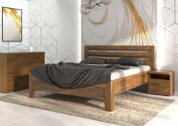 BMB Adriana Lux postel - dub - inovace Moření: Olej natur, Provedení: Dub cink, Rozměr: 180 x 200 cm