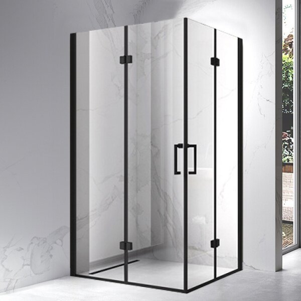 BPS-koupelny Obdélníkový sprchový kout ZES KZ13A BL 100x90 černá/transparent - bez vaničky