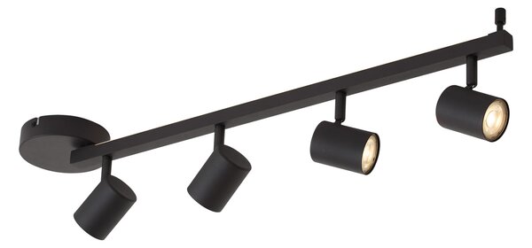 Moderní černé 4-světelné stropní bodové svítidlo GU10 50mm vč. podsvícení a 3-cestného vypínače - Back Up