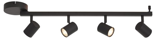 Moderní černé 4-světelné stropní bodové svítidlo GU10 50mm vč. podsvícení a 3-cestného vypínače - Back Up