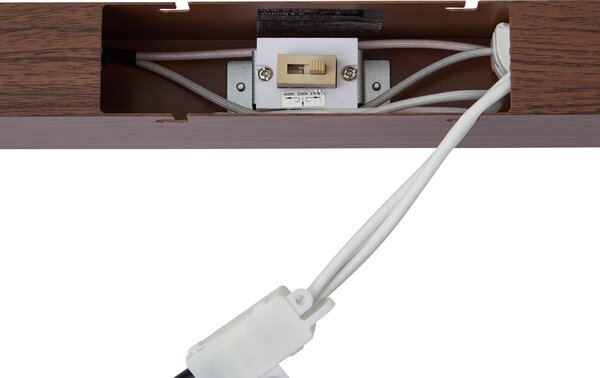 Moderní stropní svítidlo vzhled ořechového dřeva vč. LED 3-stupňově stmívatelné 2700-4000K s přepínačem DIP - Keane