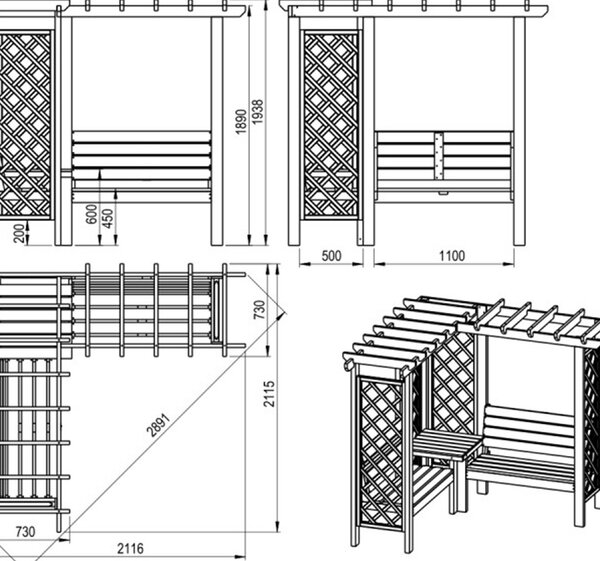 BF Richmond rohová pergola