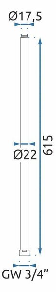 Prodloužení pro vanovou/sprchovou soupravu REA ø 22 mm - 60 cm, chrom