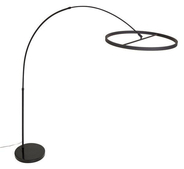 Designová oblouková stojací lampa černá vč. LED s 3-stupňovým stmíváním - Anello