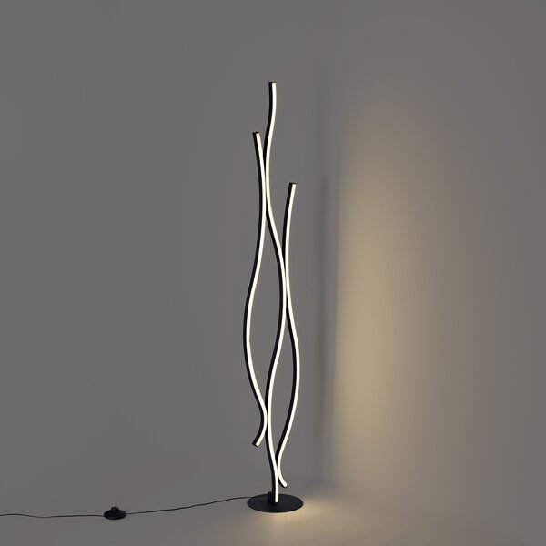 Designová stojací lampa černá vč. LED stmívatelná - Ying
