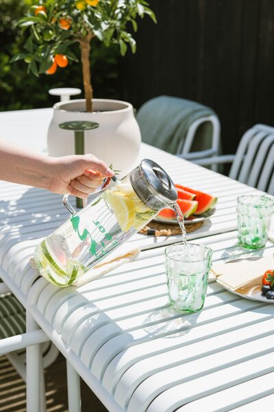 Sklenice na vodu z brokového skla White/Green 200 ml