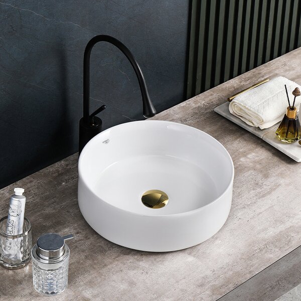 BPS-koupelny Keramické umyvadlo na desku HYD-LA-WH-360 ø36 cm, bílé