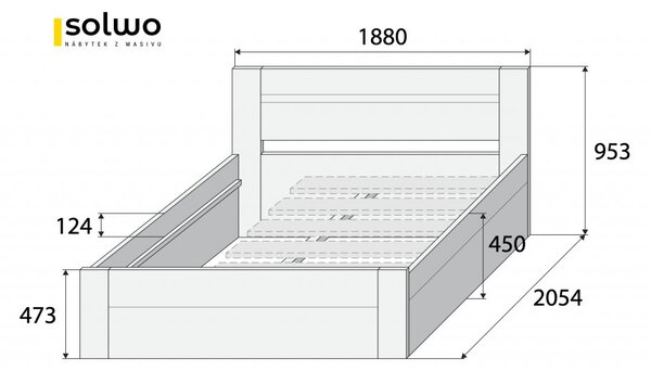 Solwo Design Postel ALEXIA BOX (BUK, DUB) Materiál: Buk cink, Barevne provedení: Olej odstín 102/202, Specifikace: 180x200