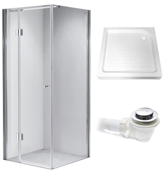BPS-koupelny Čtvercový sprchový kout HYD-SK1390A 80x80 chrom/transparent + vanička HYD-SSV-SXL02A bílá