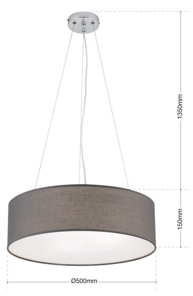 Orion HL6-1632/3Grau Závěsné svítidlo UFO šedé, průměr 50cm
