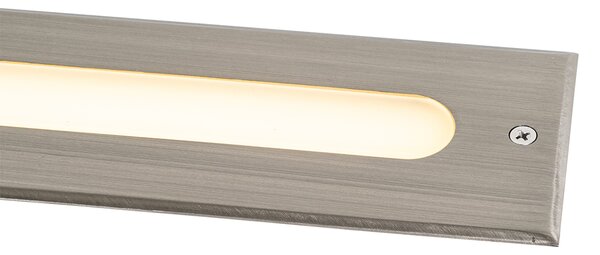 Sada 4 moderních zemních bodových světel ocel 30 cm vč. LED IP65 - Eline
