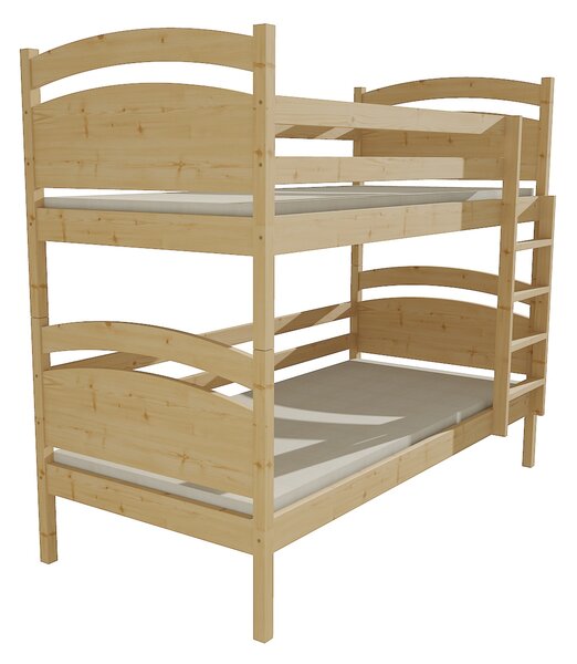 Vomaks unit, s.r.o. Patrová postel PP 006 Povrchová úprava: surové dřevo, Prostor mezi lůžky: 80 cm, Rozměr: 80 x 180 cm