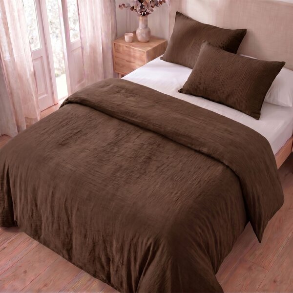 Kvalitex Mušelínové povlečení tmavě hnědé 1x 140/220, 1x 70/90cm