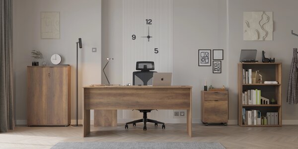 Kancelářská sestava CORNO 7, ořech Oslo