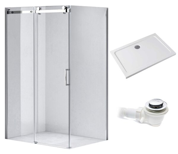 BPS-koupelny Obdélníkový sprchový kout HYD-OK203C 120x80 chrom/transparent + vanička HYD-OSV-ST03C bílá