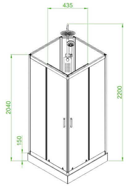 BPS-koupelny Hydromasážní box LISA 90x90
