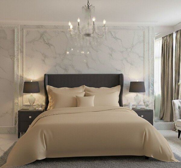Kvalitex Saténové povlečení LUXURY COLLECTION béžové 1x 140/200, 1x 70/90cm